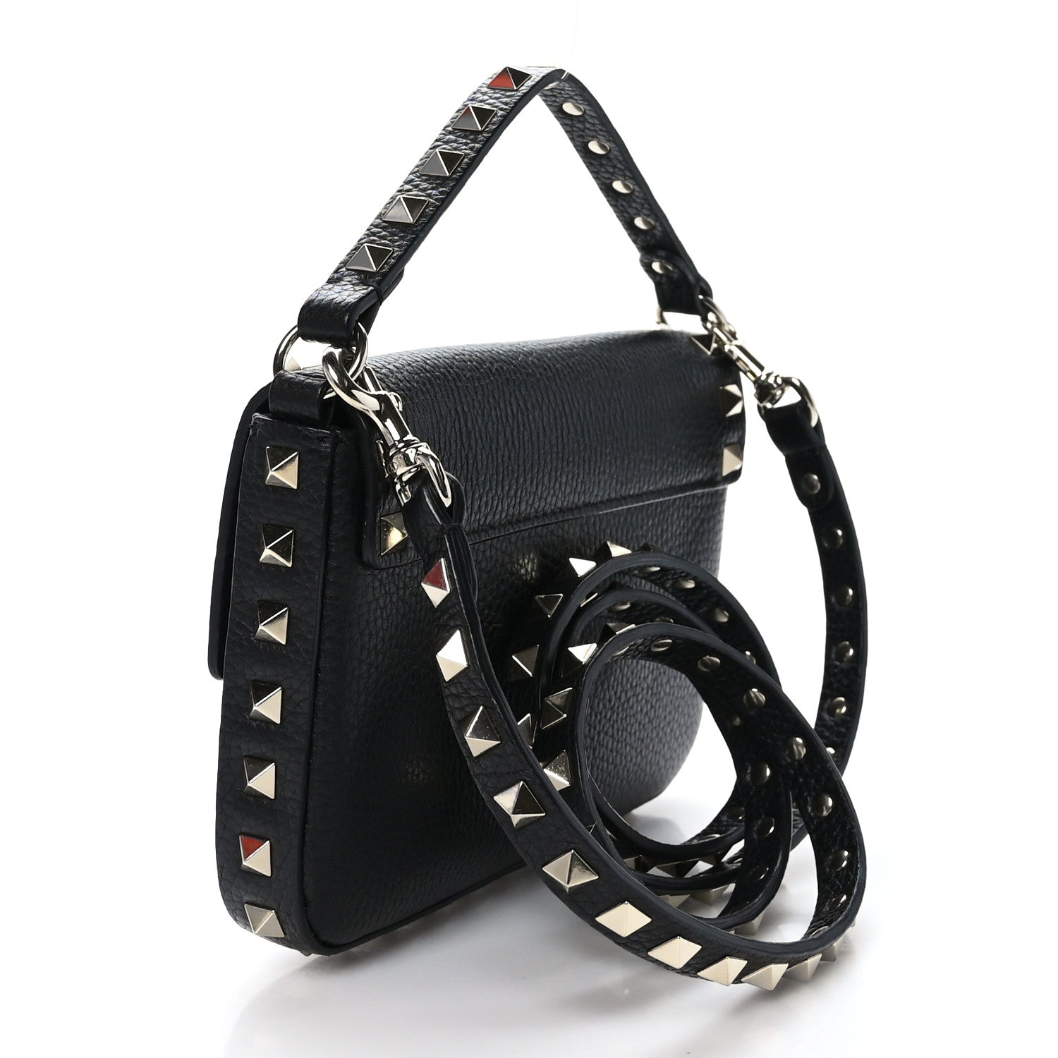 Valentino Garavani Grainy Calfskin Rockstud Crossbody Pouch Black 3 of 8