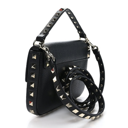 Valentino Garavani Grainy Calfskin Rockstud Crossbody Pouch Black 3 of 8