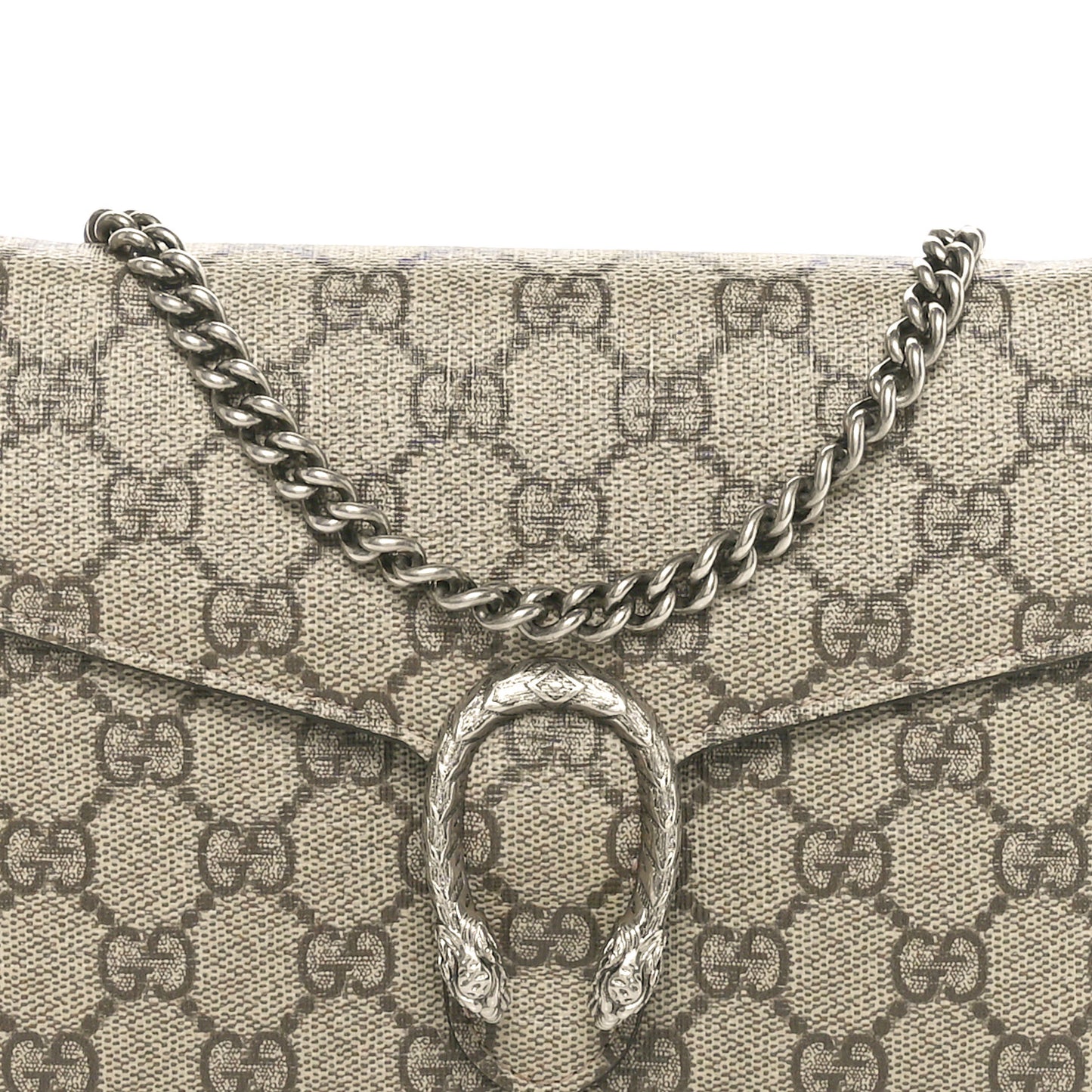 GG Supreme Monogram Mini Dionysus Chain Wallet Beige Taupe
