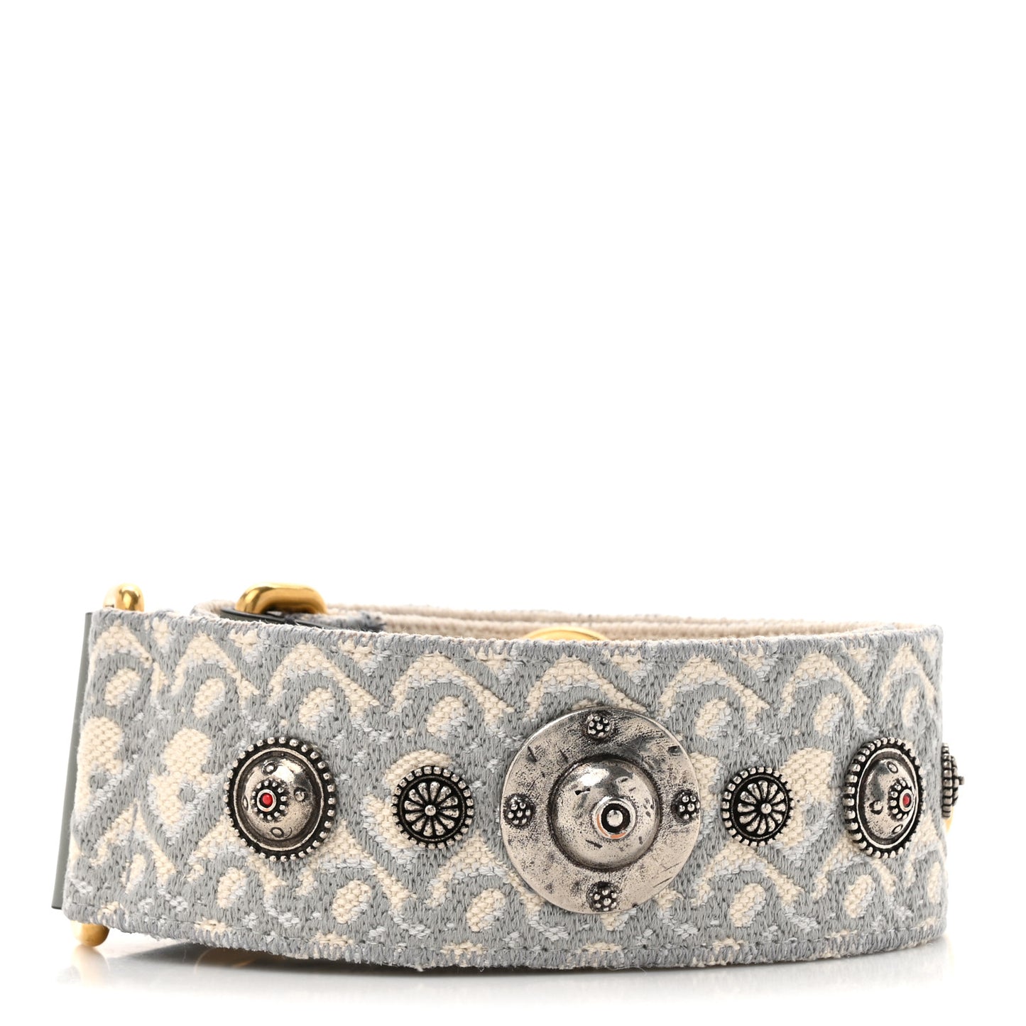 Oblique Studded Shoulder Strap Gris Multicolor