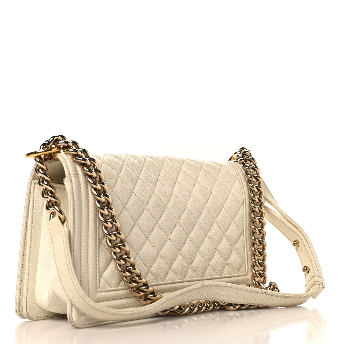 Chanel Caviar Quilted Medium Boy Flap White 2 of 14