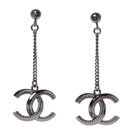 Chanel Ruthenium CC Drop Earrings 1 of 5