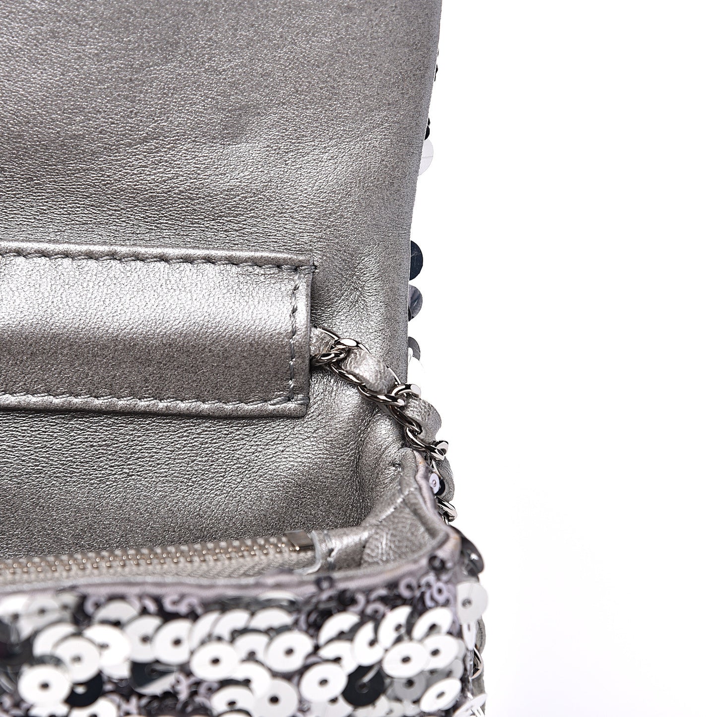 Sequin Medium Single Flap Silver