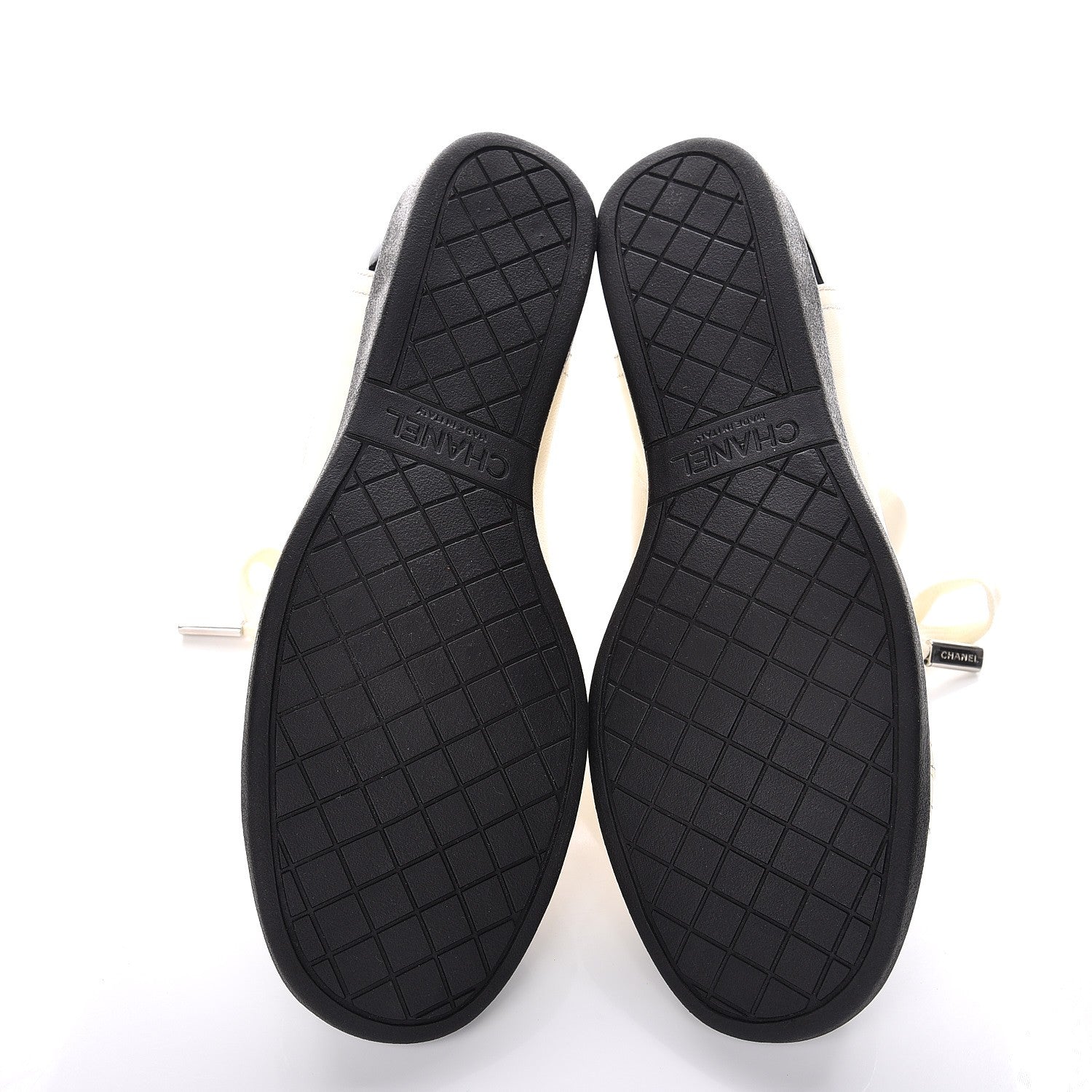Chanel Lambskin Patent Cap Toe CC Sneakers 38 White Black 5 of 12