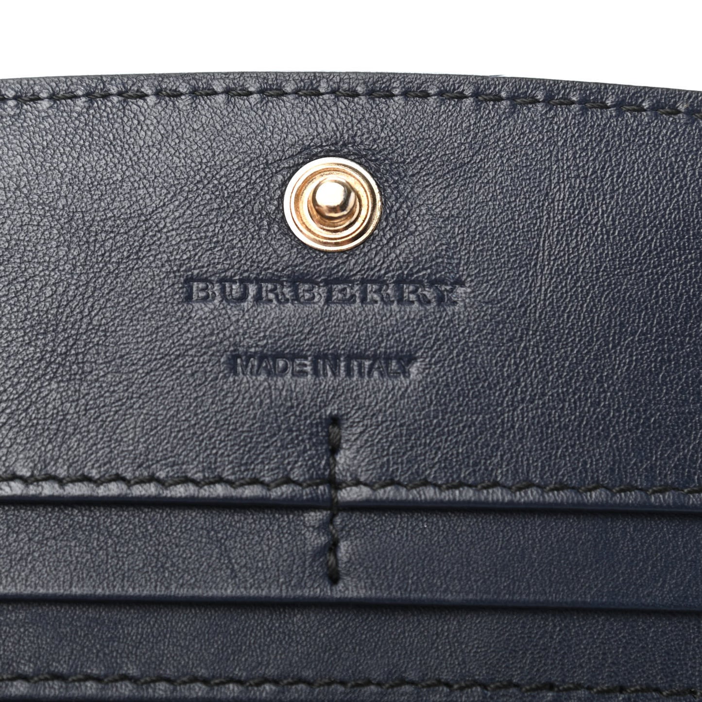 Calfskin House Check Continental Wallet Navy