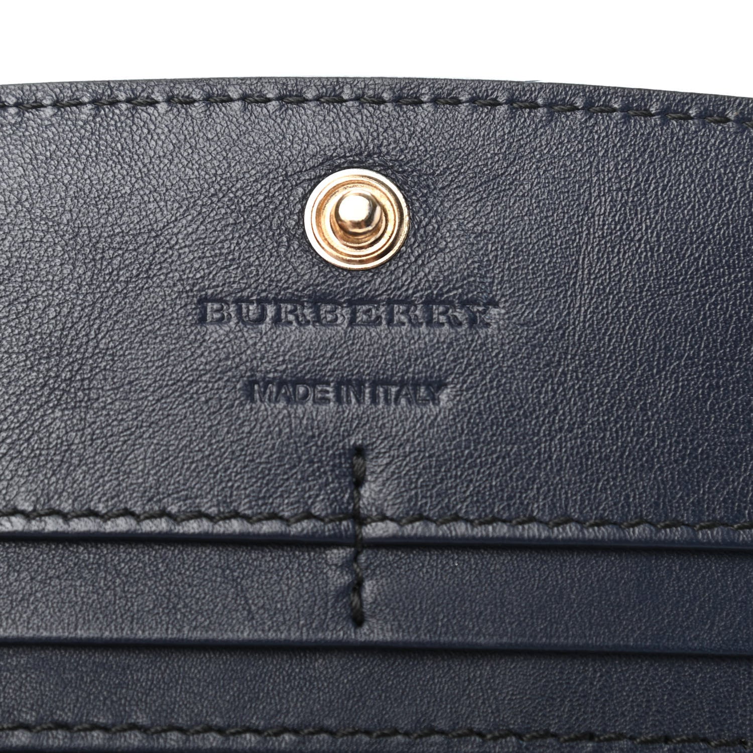 Burberry Calfskin House Check Continental Wallet Navy 4 of 4