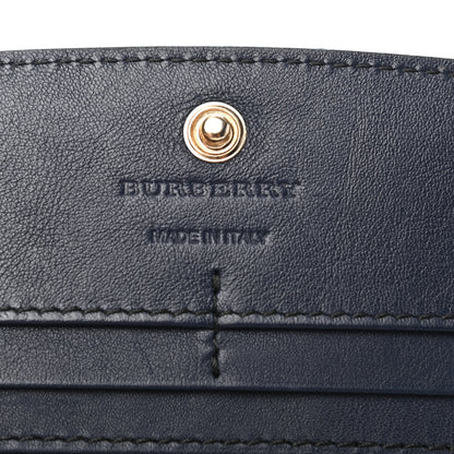 Burberry Calfskin House Check Continental Wallet Navy 4 of 4