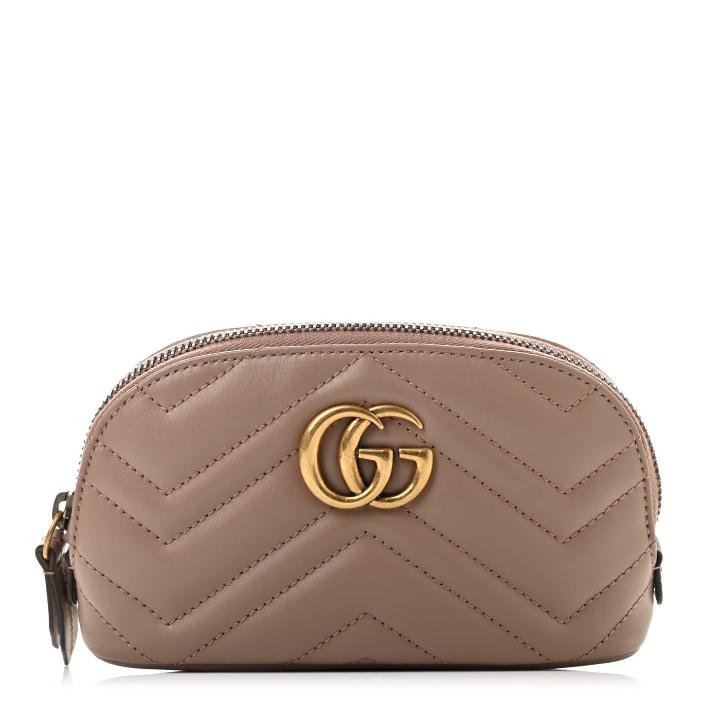 Calfskin Matelasse GG Marmont Pouch Cosmetic Case Porcelain Rose