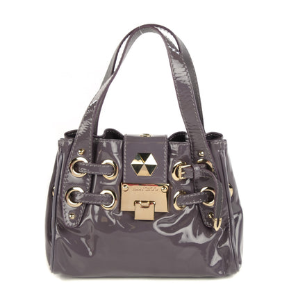 Jimmy Choo Patent Studded Mini Riki Steel Lavender 1 of 7