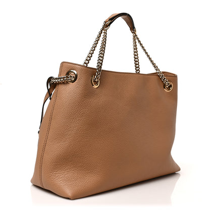 Gucci Pebbled Calfskin Medium Soho Chain Shoulder Bag Camelia 3 of 9