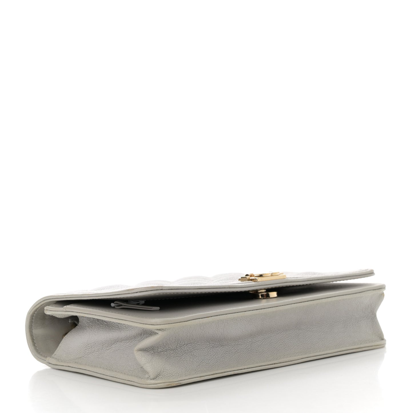 Caviar Quilted Boy Wallet On Chain WOC Grey