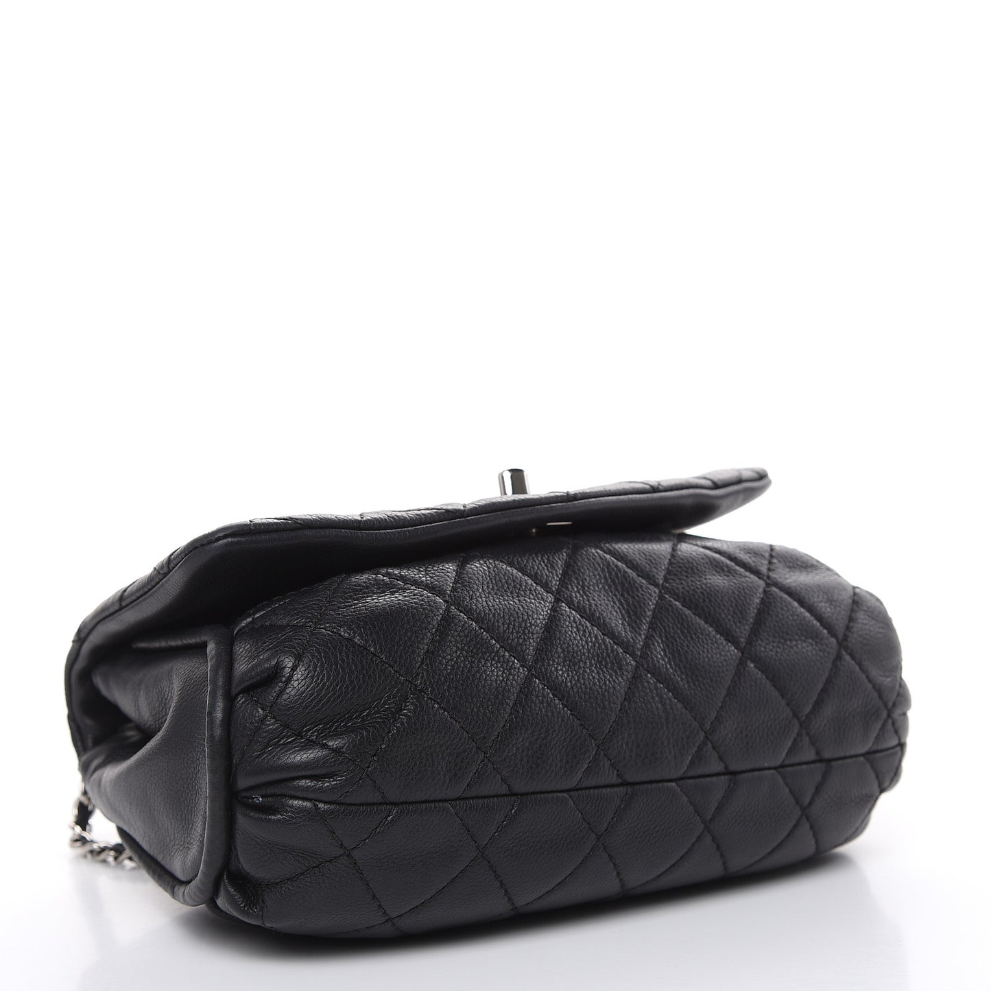 Grained Calfskin Single Flap Black
