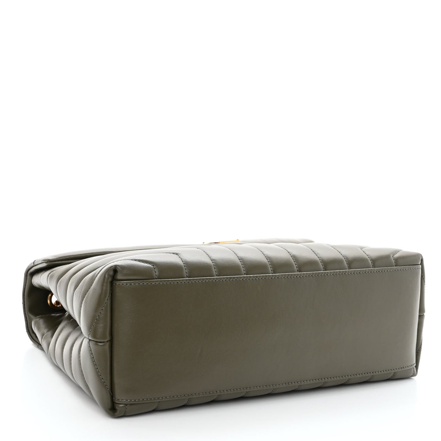 Calfskin Y Quilted Monogram Medium Loulou Chain Satchel Military Olive