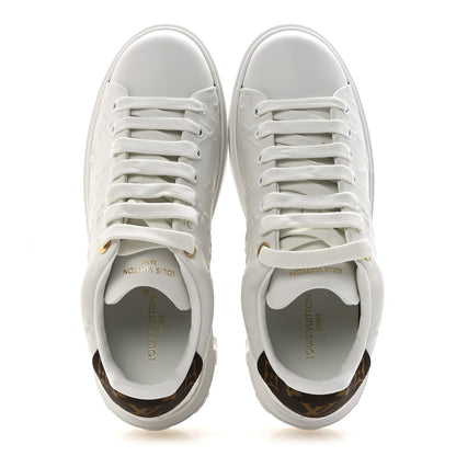 Louis Vuitton Lambskin Embossed Monogram Time Out Sneakers 39.5 White 2 of 9