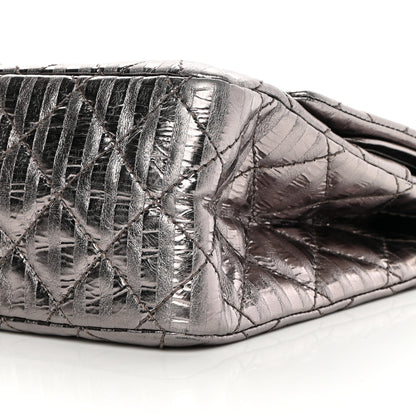 Chanel Metallic Striped Calfskin 2.55 Reissue 226 Flap Dark Silver 10 of 13