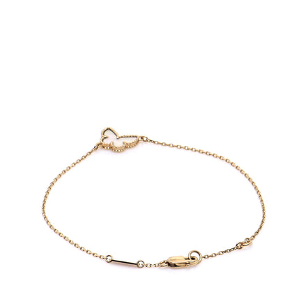 Van Cleef & Arpels 18K Yellow Gold Mother of Pearl Sweet Alhambra Butterfly Bracelet 3 of 9