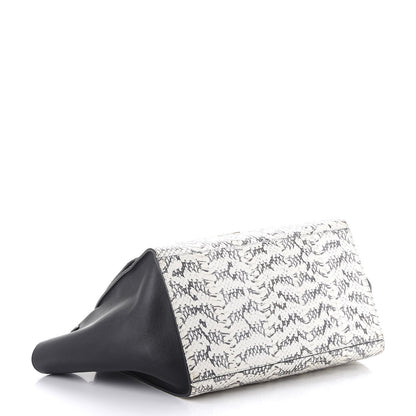 Celine Whipsnake Calfskin Medium Trapeze Black White 4 of 8