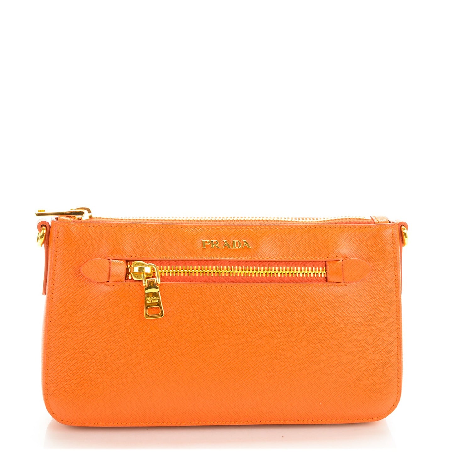 Saffiano Zip Crossbody Bag Papaya