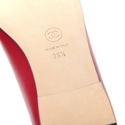 Chanel Lambskin Cap Toe CC Ballerina Flats 39.5 Pink Black 9 of 11
