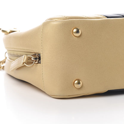 Chanel Lambskin Sheepskin Chevron Camera Case Black Gold 9 of 11