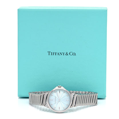Tiffany Stainless Steel Diamond 28mm Metro 2-Hand Quartz Watch Ice Blue 5 of 5
