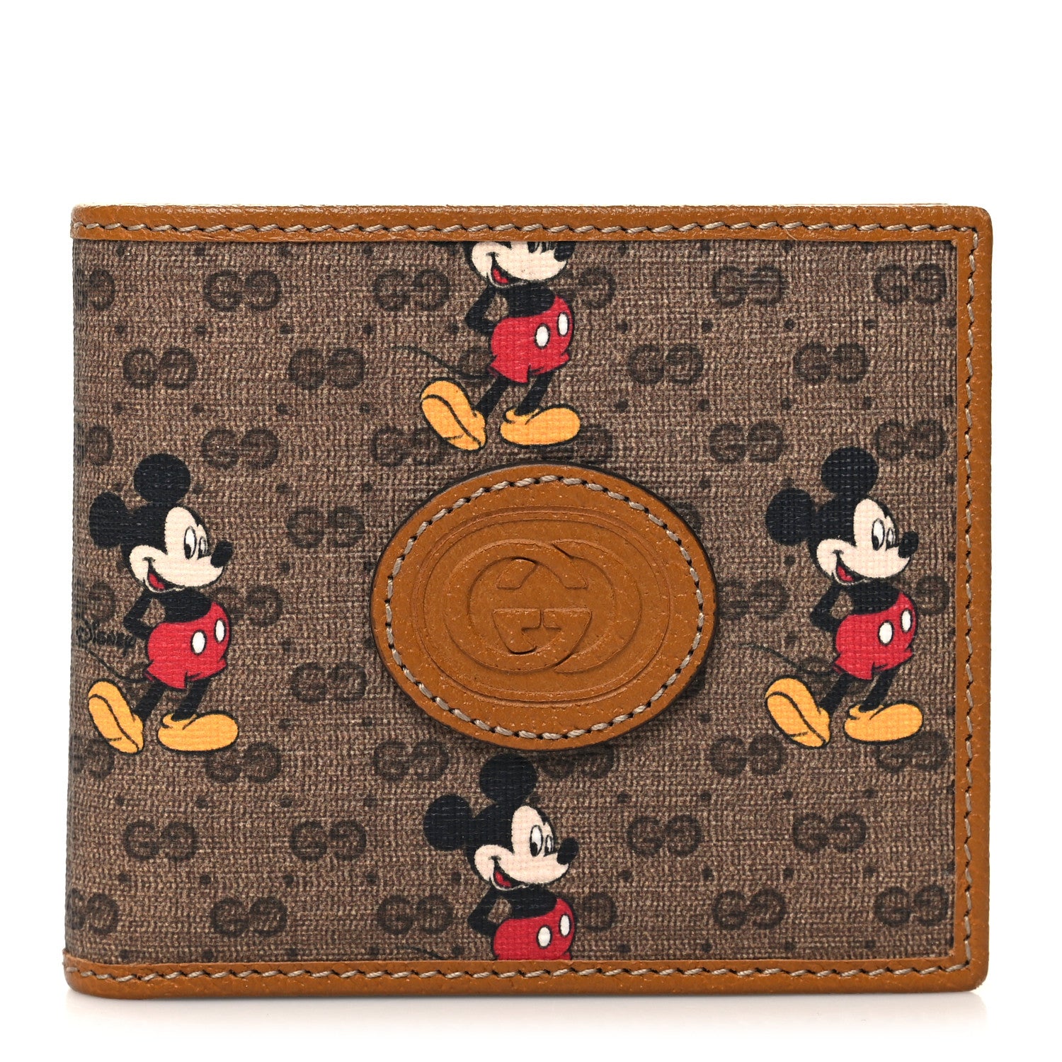 Gucci X DISNEY Mini Vintage GG Supreme Monogram Mickey Mouse Wallet Beige Vintage Sun Oil 1 of 9