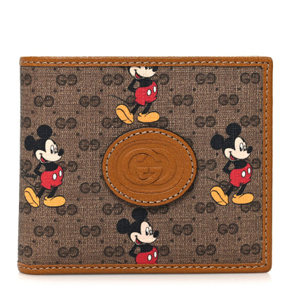 Gucci X DISNEY Mini Vintage GG Supreme Monogram Mickey Mouse Wallet Beige Vintage Sun Oil 1 of 9