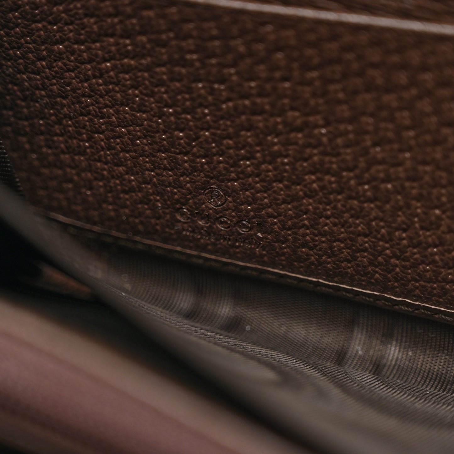 GG Supreme Monogram Web Ophidia Zip Around Wallet Brown