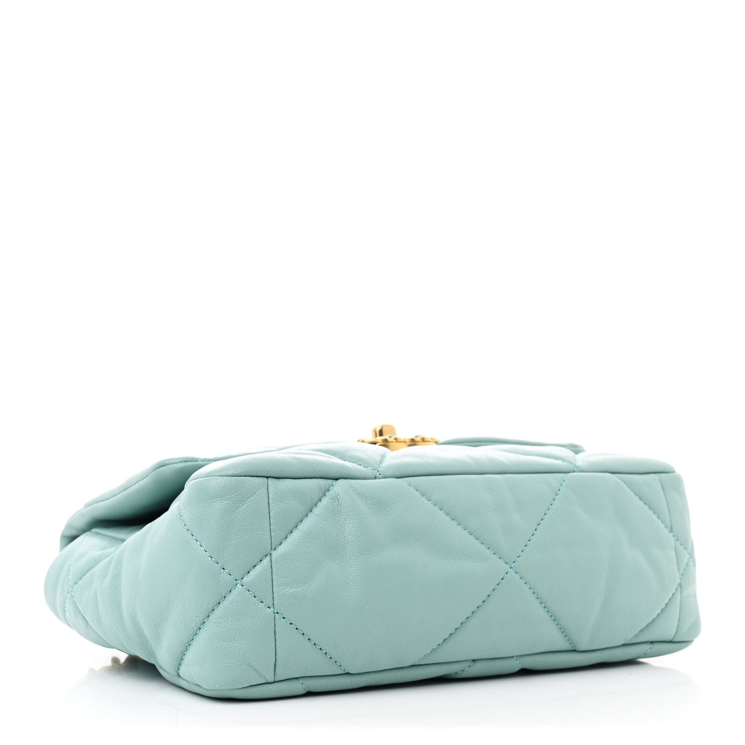 Chanel Shiny Lambskin Quilted Medium Chanel 19 Flap Neon Blue 4 of 10