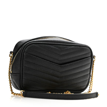 Saint Laurent Grain De Poudre Matelasse Monogram Mini Lou Camera Bag Black 3 of 8