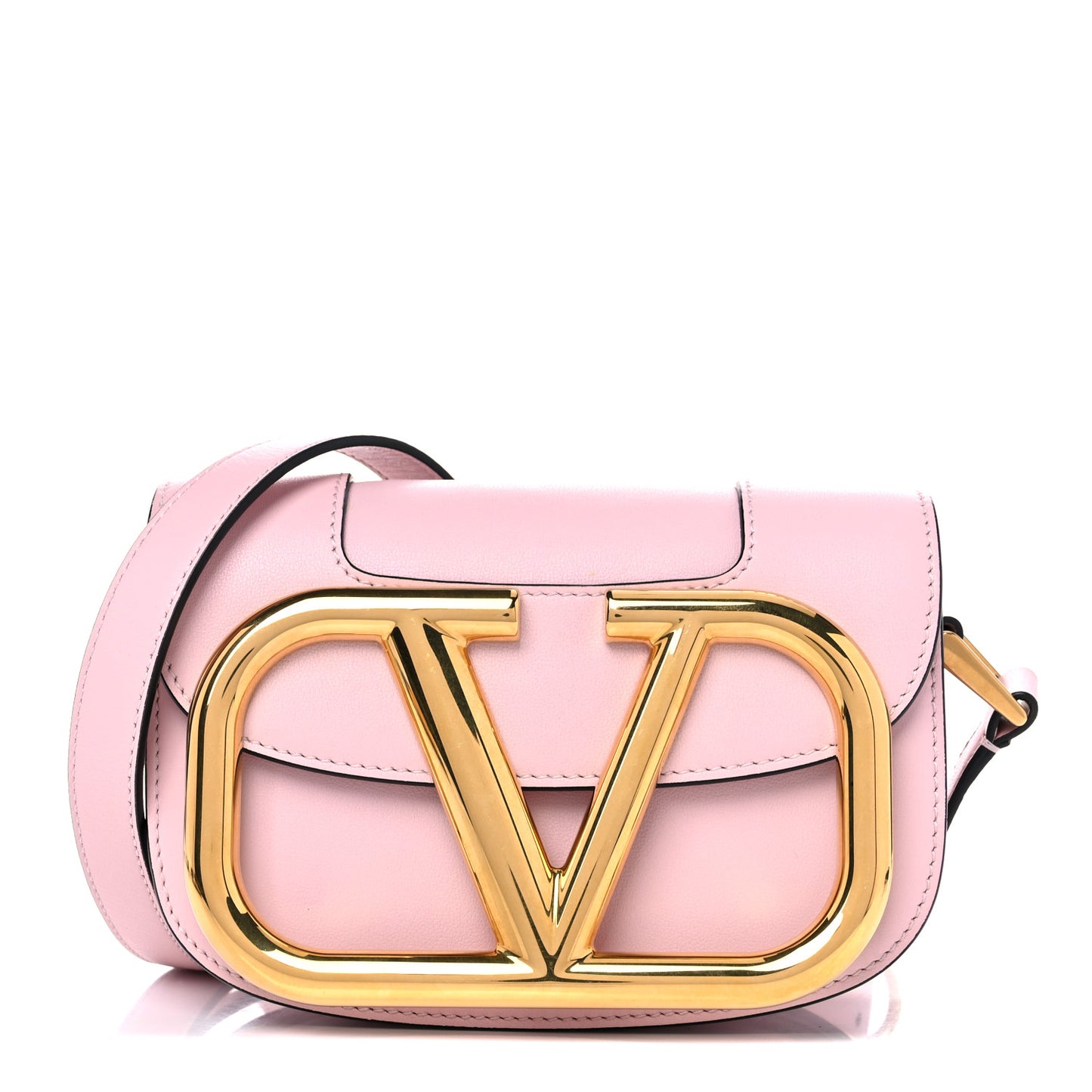 Calfskin Small Supervee Crossbody Bag Rose Quartz
