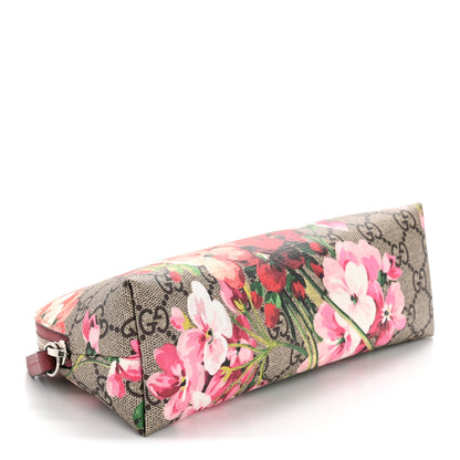 Gucci GG Supreme Monogram Blooms Pouch Cosmetic Case Beige Multicolor Dry Rose 4 of 8