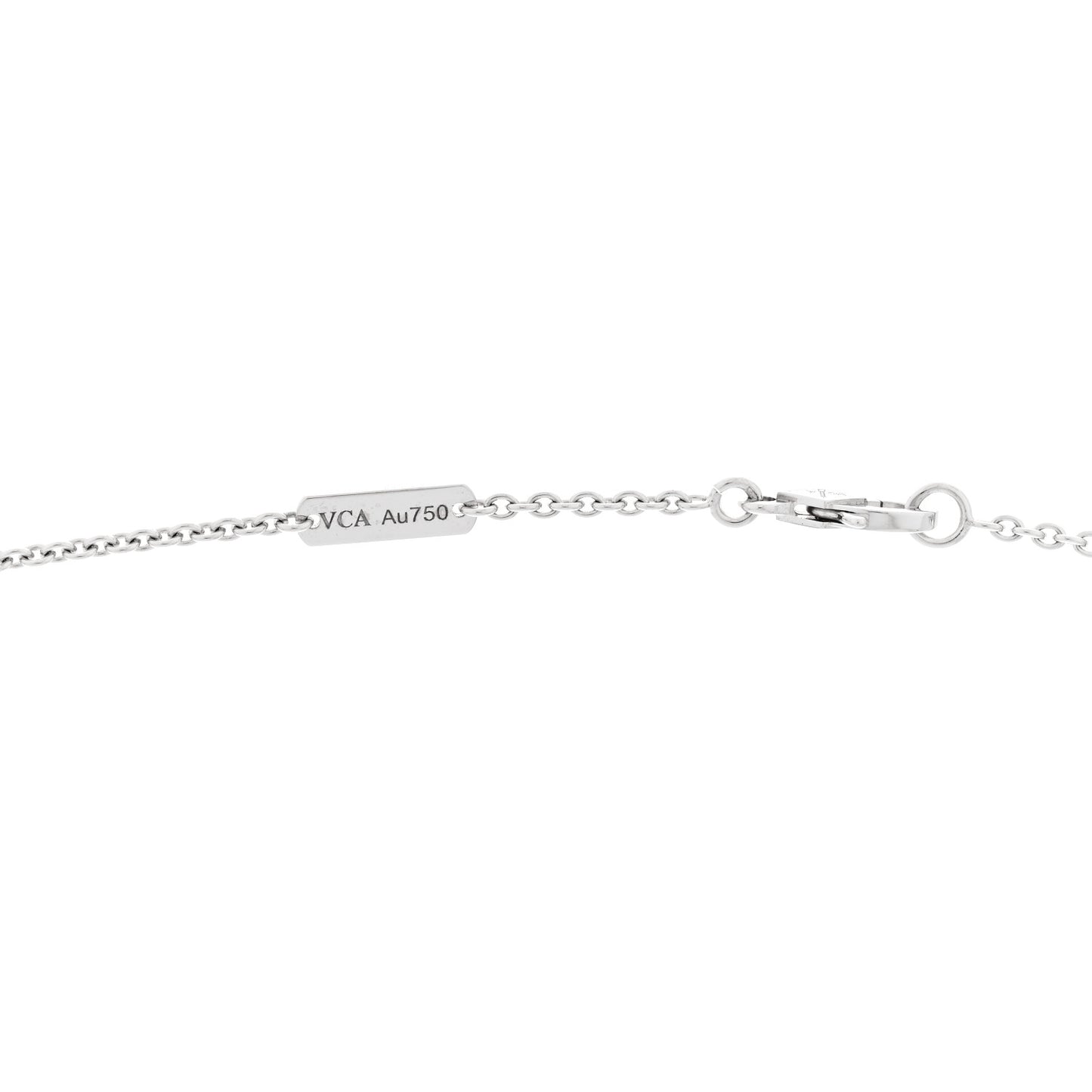 18K White Gold Diamond Pure Alhambra Pendant Necklace