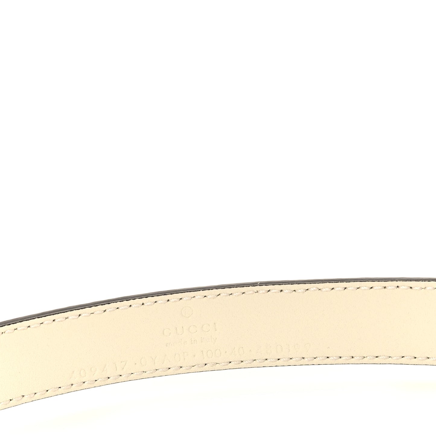 Plutone Calfskin Palladium Double G 20mm 100 40 Mystic White