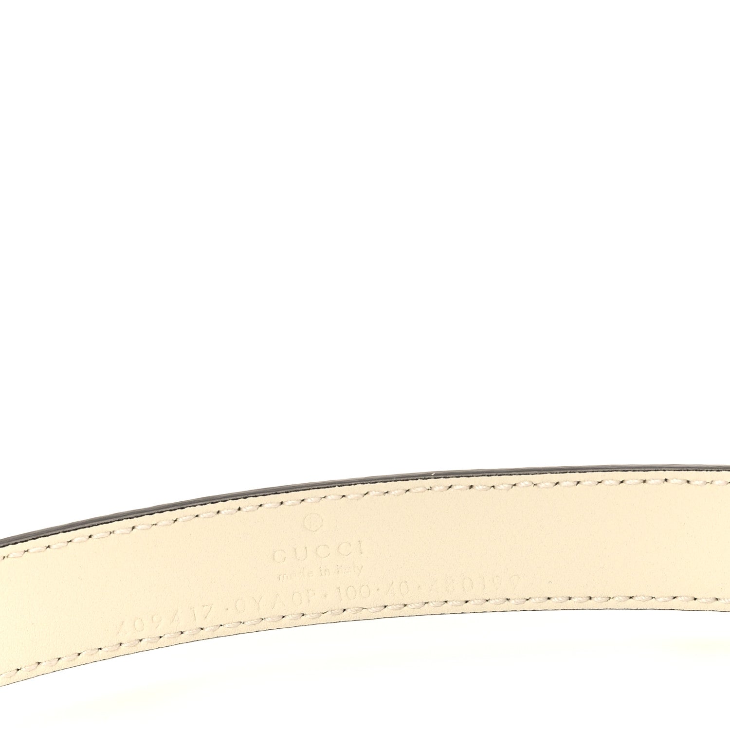 Gucci Plutone Calfskin Palladium Double G 20mm 100 40 Mystic White 3 of 4