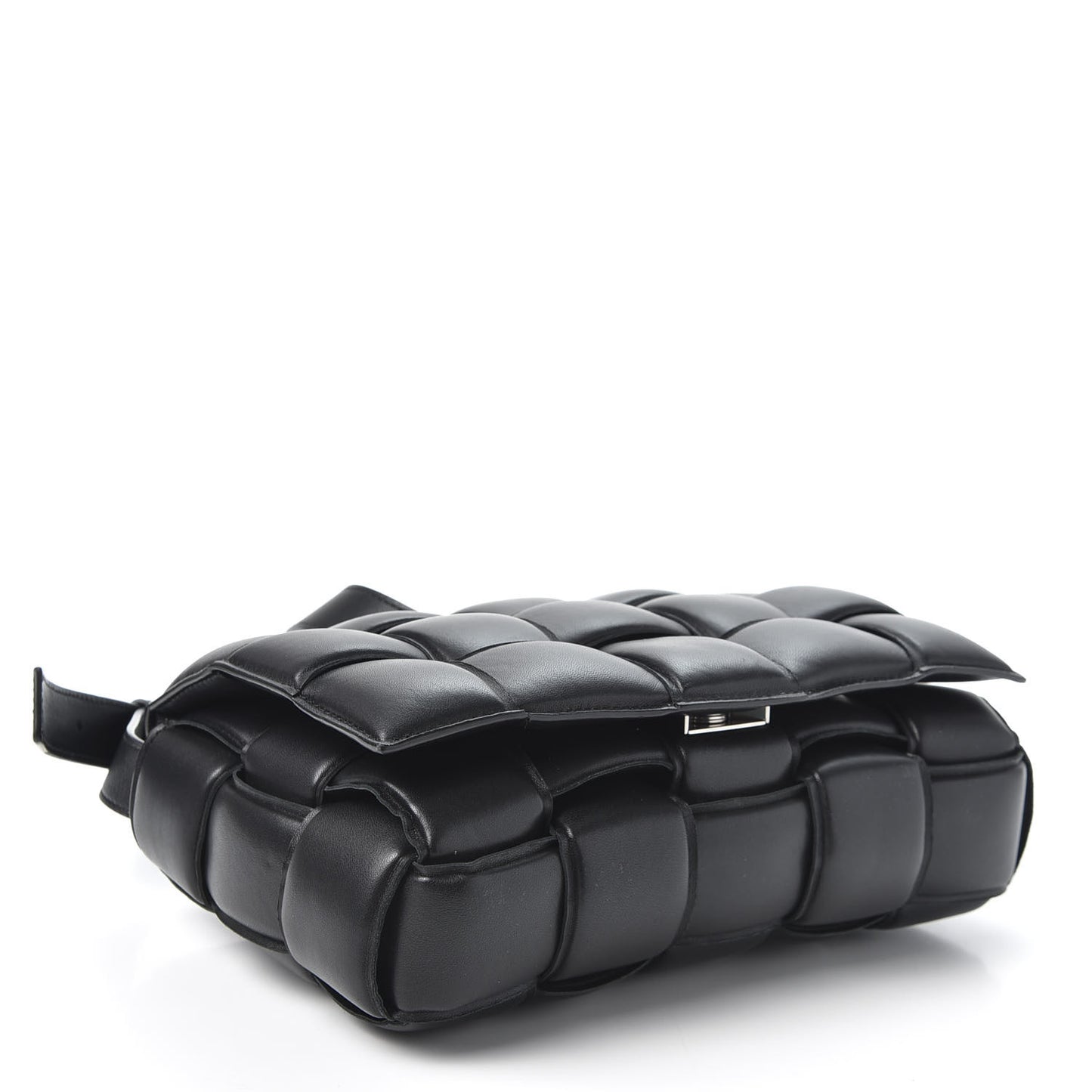 Nappa Maxi Intreccio Padded Cassette Crossbody Bag Black