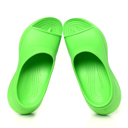 Balenciaga X CROCS Rubber Womens Pool Slides 41 Neon Green 2 of 11