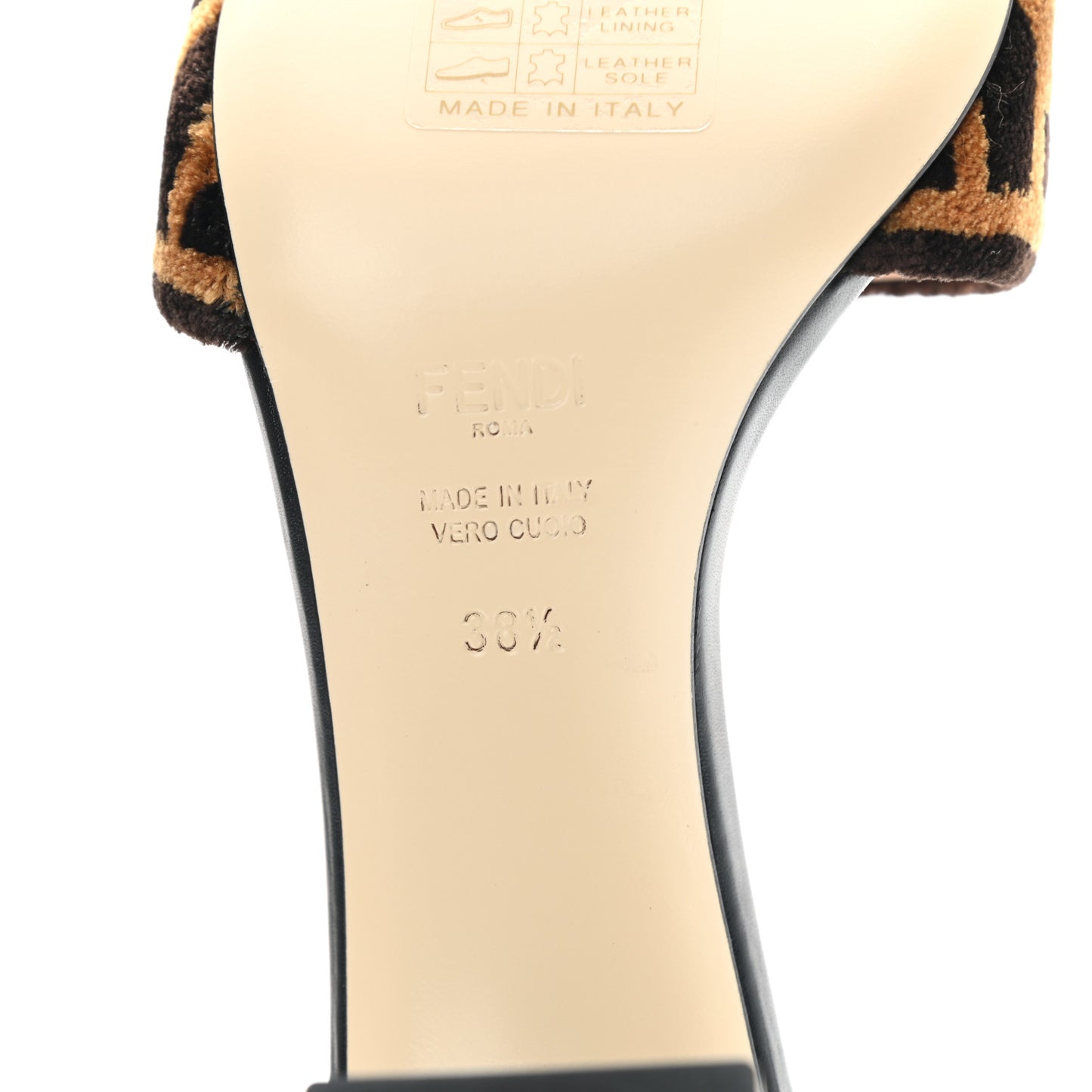 Velvet FF Slide Sandals 38.5 Tobacco