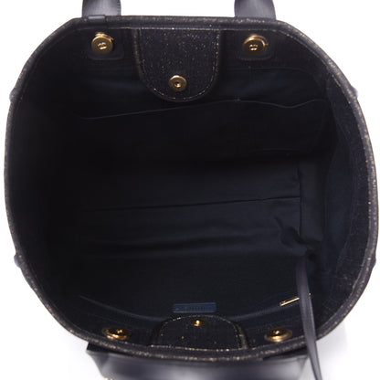 Chanel Lurex Canvas Medium Deauville Tote Navy Blue Gold 5 of 10