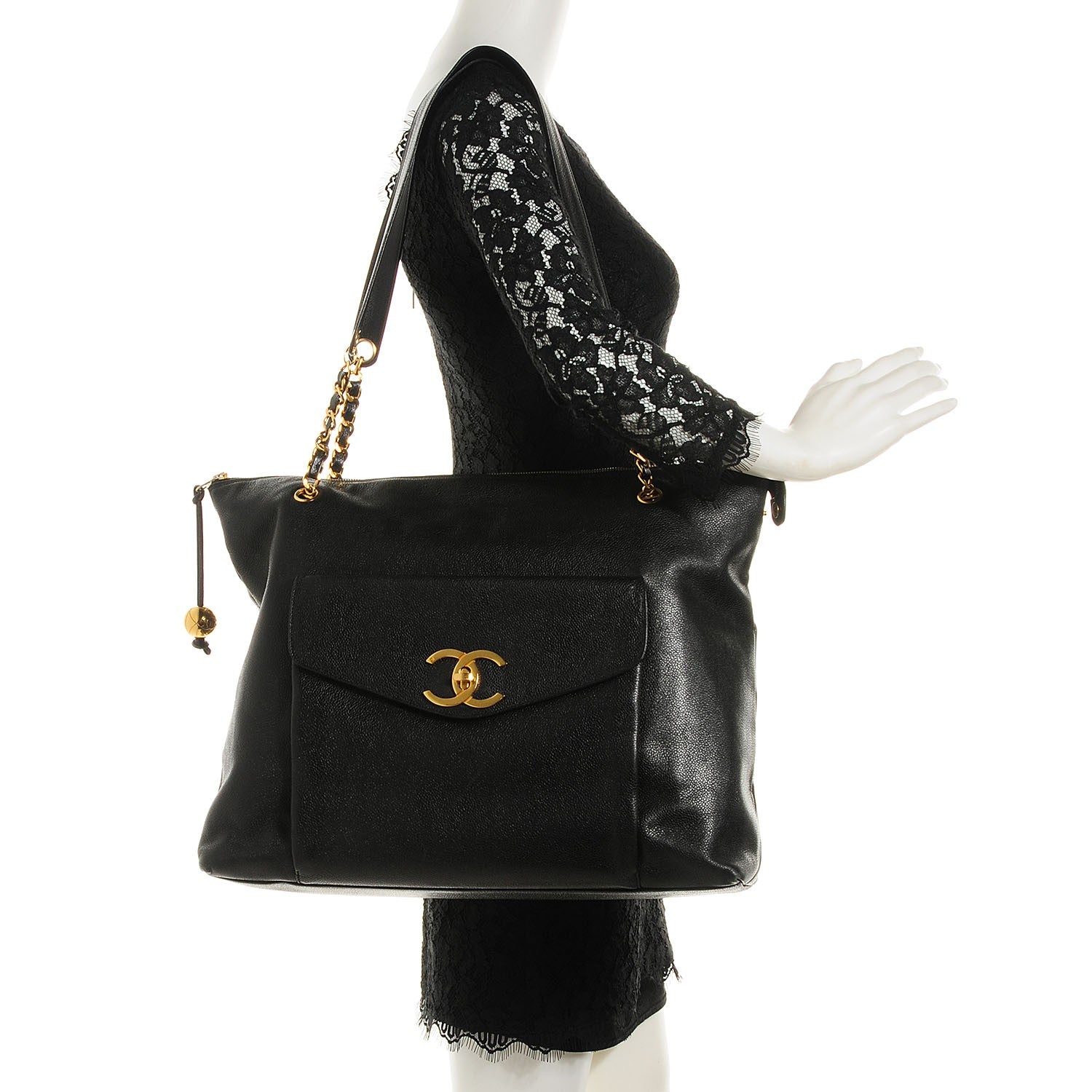 Chanel Caviar Large Shopper Tote Black 2 of 9
