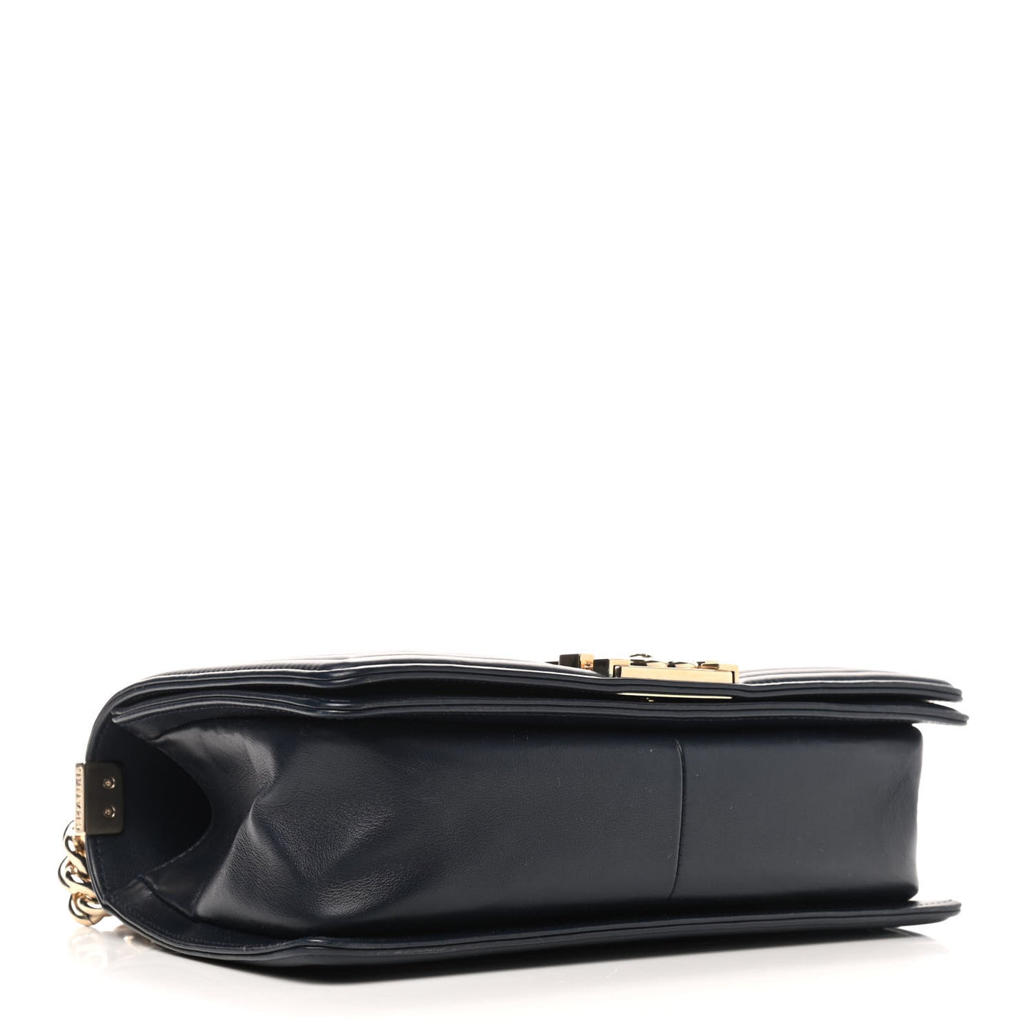 Lambskin Braided Woven Medium Boy Flap Navy Black