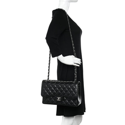 Chanel Caviar Quilted Jumbo Double Flap Black 2 of 16