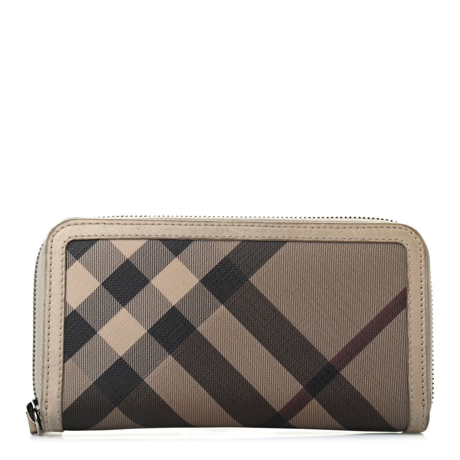 Burberry Smoked Check Zip Around Wallet Trench 1 of 6