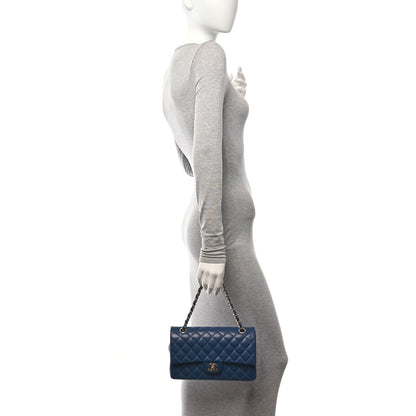 Chanel Caviar Quilted Medium Double Flap Navy 2 of 10