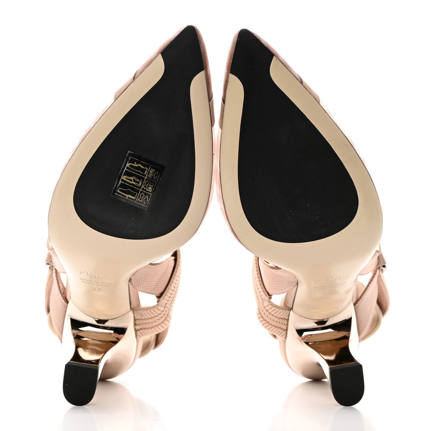 Technical Mesh FF Colibri 85mm Slingback Pumps 37 Rose Nudo