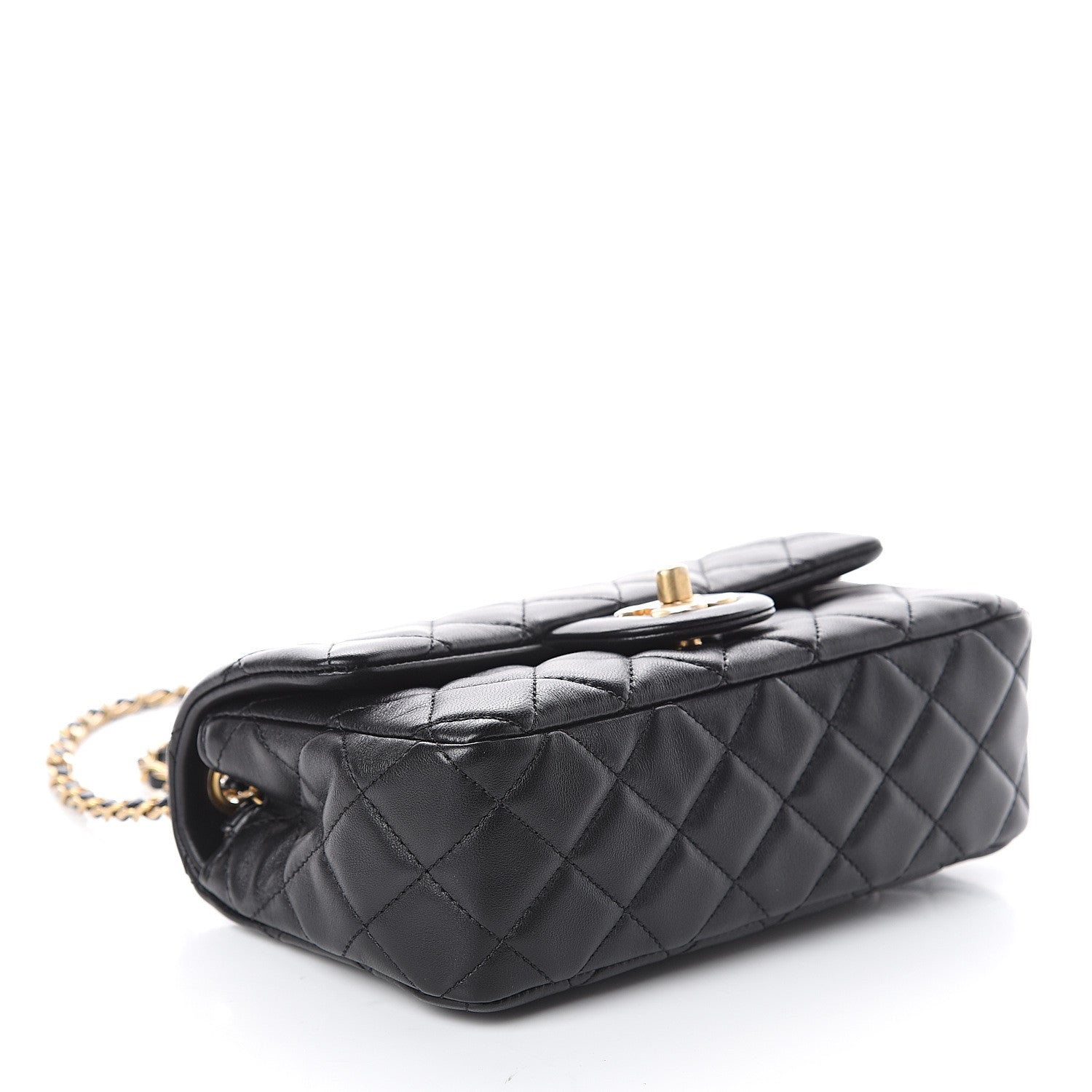 Chanel Lambskin Quilted Mini Rectangular Pearl Crush Flap Black 3 of 8