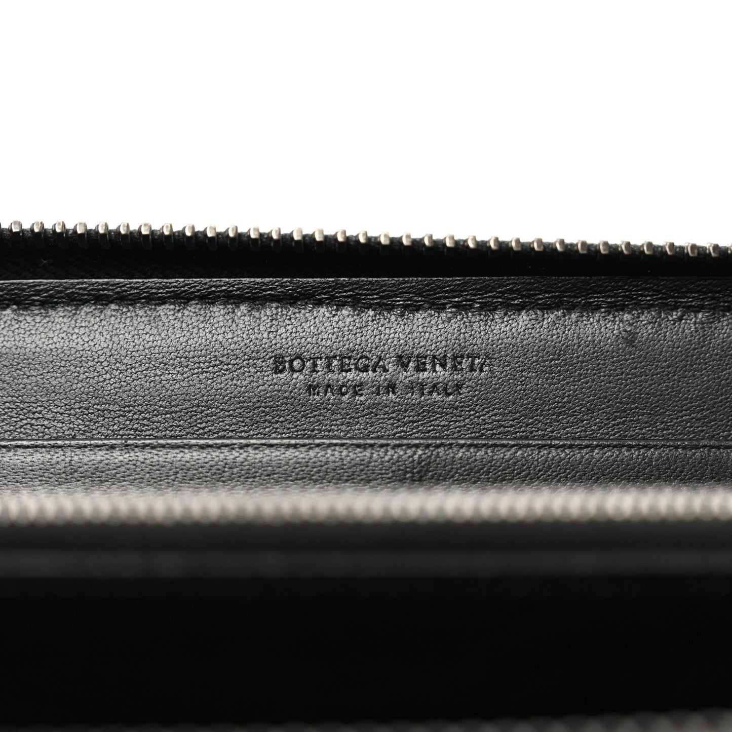 Nappa Intrecciato Zip Around Wallet Black
