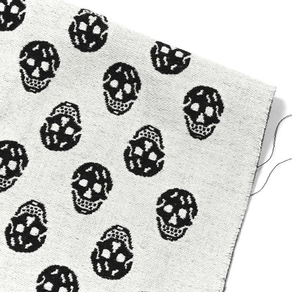 Alexander McQueen Wool Reversible Upside Down Skull Orchid Scarf Black Ivory 6 of 6