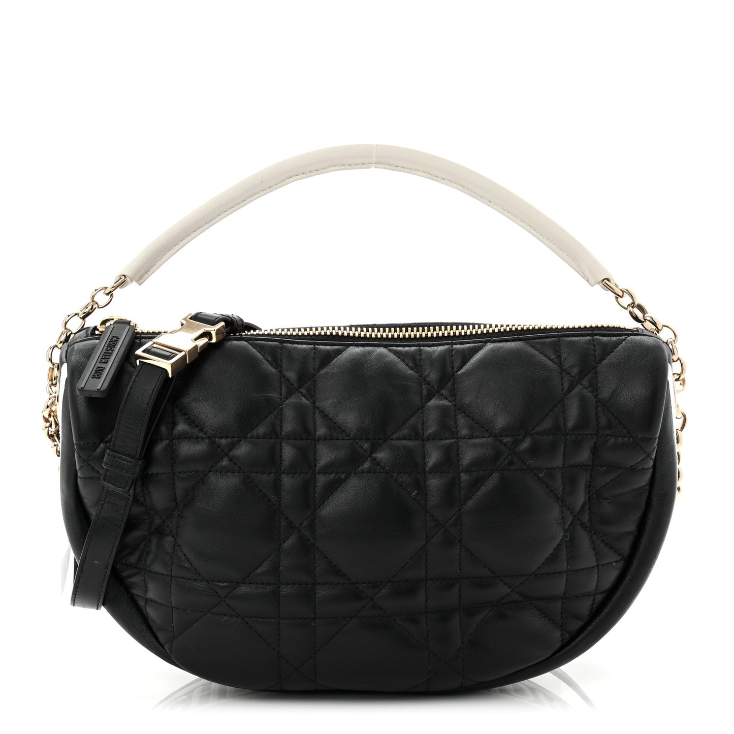 Lambskin Cannage Medium Dior Vibe Hobo Bag Black
