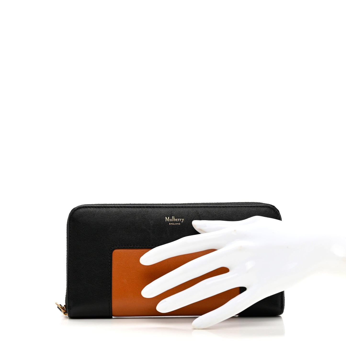 Silky Calfskin Colorblock 12 Card Zip Around Wallet Nutmeg